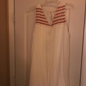 Apt. 9 White Embroidery V-Neck Hi-Low Dress L